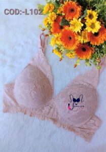 Girls Padded Lace Shade of Pink  Colour Bra  COD:-L102
