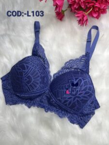 Girls Padded Lace Dark Blue Colour Bra COD:-L103