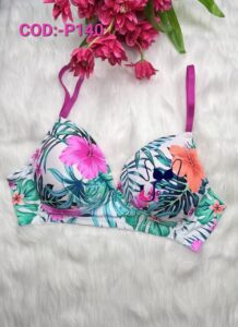Soft Comfortable Foam White And Paste Print Pad Bra COD:-P140