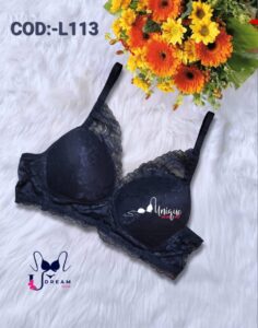Girls Padded Bra Black  Lace COD:-L113
